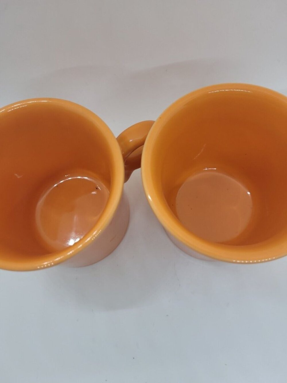 Vintg Fiestaware Homer Laughlin Coffee mug 2 Ring handle orange Marigold Retro - Picture 3 of 4
